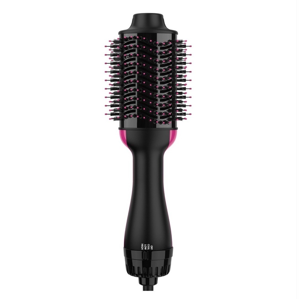 1-Step Hair Dryer and Volumizer Hot Air Brush Negative Ion Black Pink 13.1in